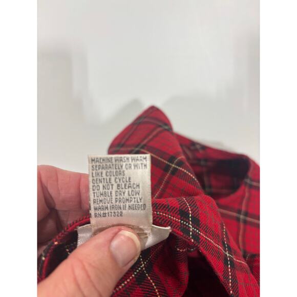 Vtg Blair Red Tartan Plaid  Jumper Dress Women’s Med Cottagecore 90s Holiday - Picture 5 of 8